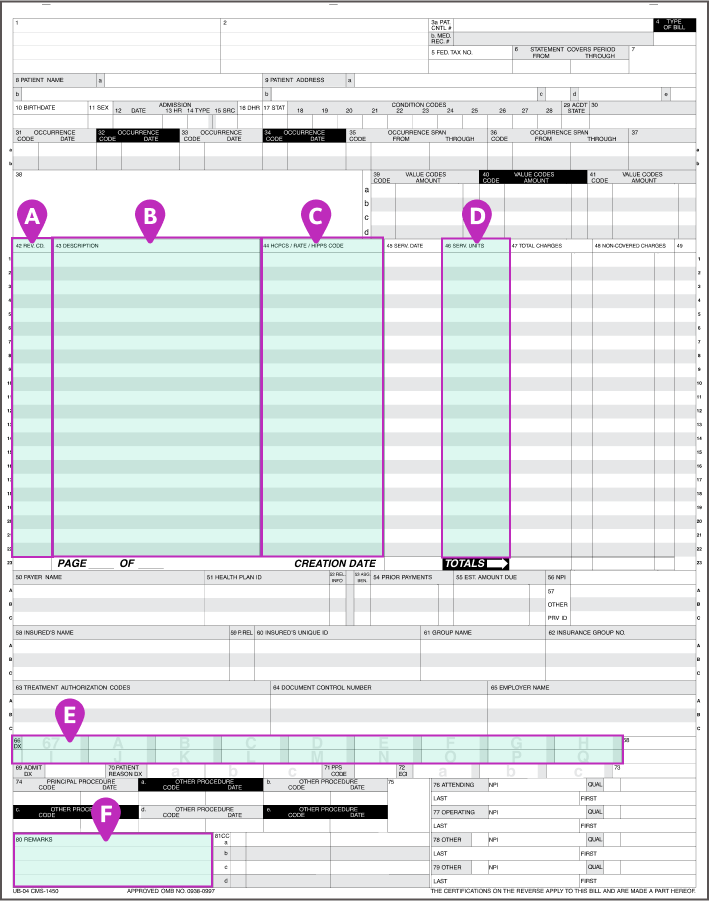 CMS-1450 tutorial form
