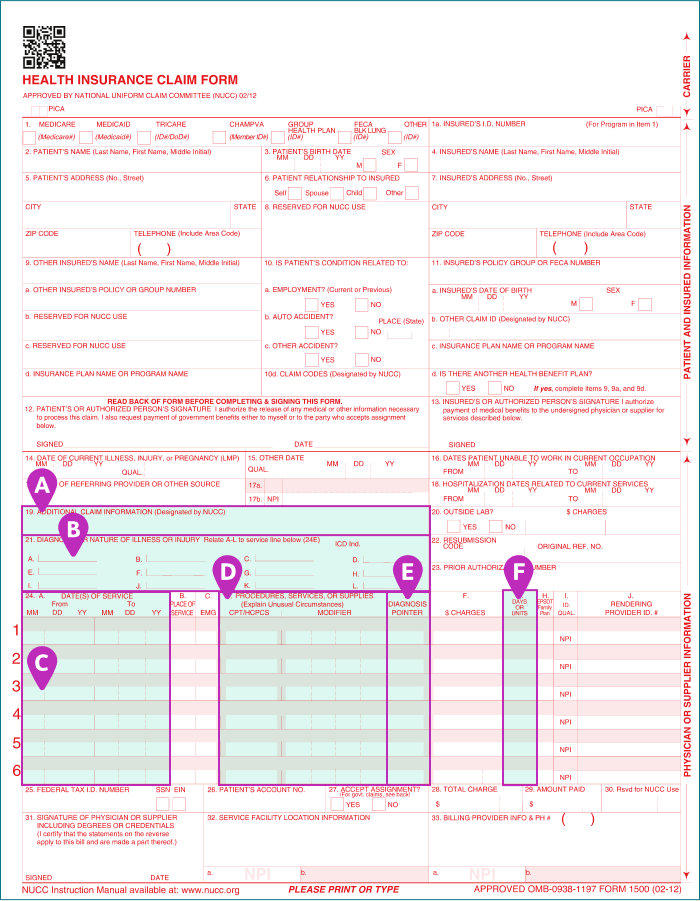CMS-1500 tutorial form